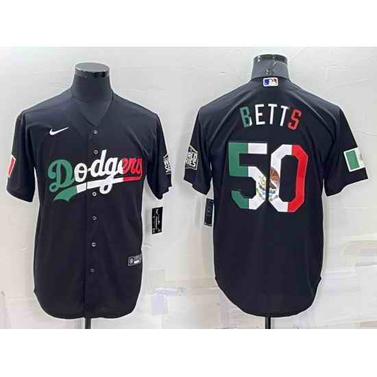 Men Los Angeles Dodgers #50 Mookie Betts Black Mexico Cool Base Stitched Baseball Jersey->los angeles dodgers->MLB Jersey