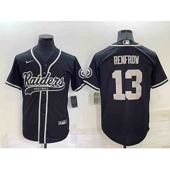 Men Las Vegas Raiders #13 Hunter Renfrow Black Cool Base Stitched Baseball Jersey->indianapolis colts->NFL Jersey