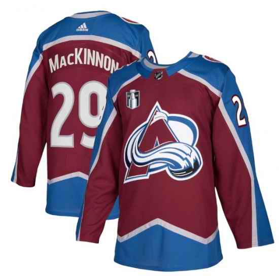 Men Colorado Avalanche #29 Nathan MacKinnon 2022 Burgundy Stanley Cup Final Patch Stitched Jersey->colorado avalanche->NHL Jersey