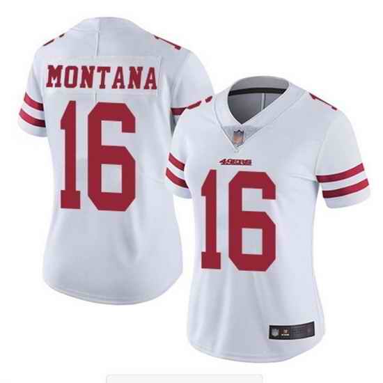 Women NFL San Francisco 49ers #16 Joe Montana White Vapor Untouchable Limited Stitched Jersey->women nfl jersey->Women Jersey