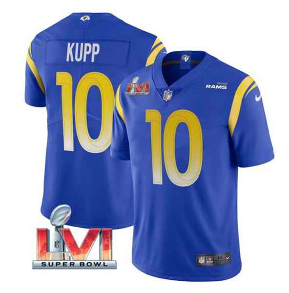 Nike Rams #10 Cooper Kupp Royal 2022 Super Bowl LVI Vapor Limited Jersey->los angeles rams->NFL Jersey