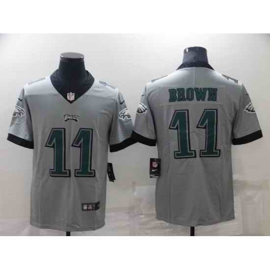 Men Philadelphia Eagles #11 A J Brown Grey Vapor Untouchable Limited Stitched jersey->philadelphia eagles->NFL Jersey