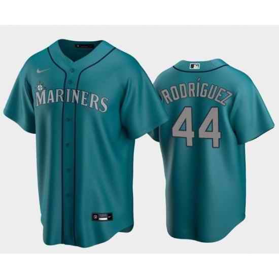 Men Seattle Mariners #44 Julio Rodr EDguez Aqua Cool Base Stitched Jersey->toronto blue jays->MLB Jersey