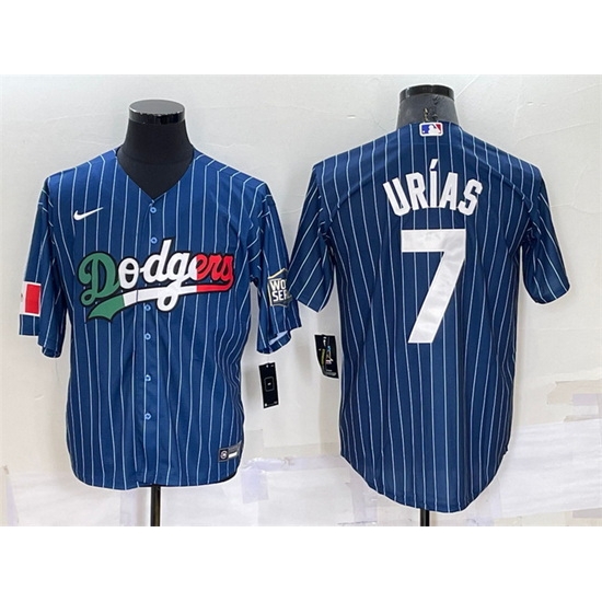 Men Los Angeles Dodgers #7 Julio Urias Navy Mexico World Series Cool Base Stitched Baseball Jersey->los angeles dodgers->MLB Jersey