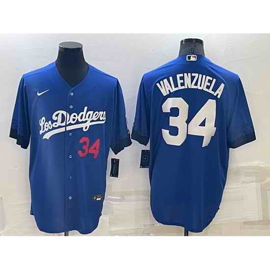 Men Los Angeles Dodgers #34 Toro Valenzuela Royal City Connect Cool Base Stitched Baseball Jersey->los angeles dodgers->MLB Jersey