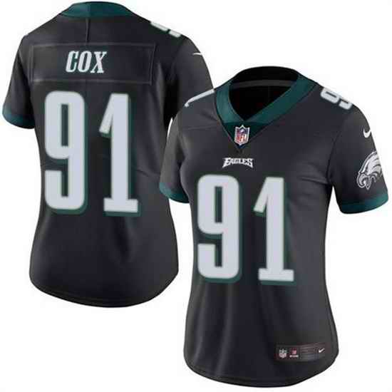 Women Philadelphia Eagles #91 Fletcher Cox Black Vapor Untouchable Limited Stitched Football Jersey->women nfl jersey->Women Jersey