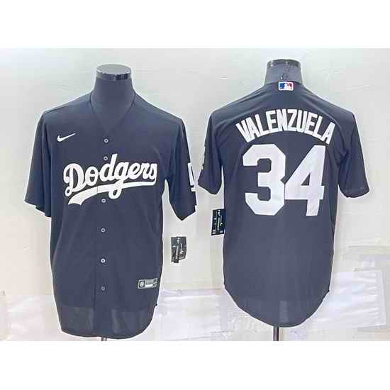 Men Los Angeles Dodgers #34 Toro Valenzuela Black Cool Base Stitched Baseball Jerseyy->los angeles dodgers->MLB Jersey