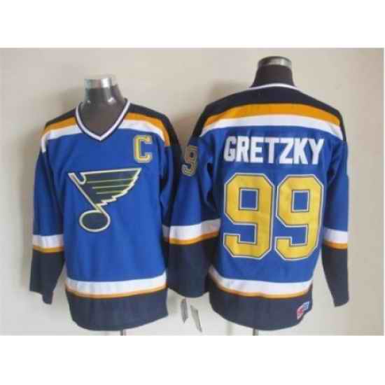 NHL St.Louis Blues #99 Gretzky blue jerseys->st.louis blues->NHL Jersey