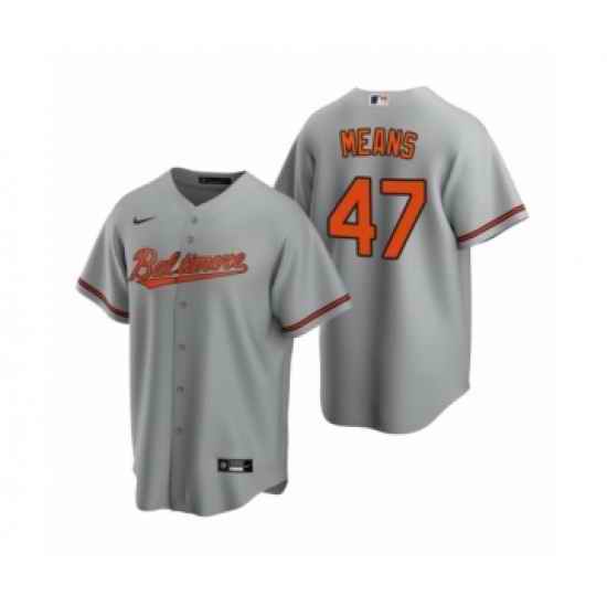 Men's Baltimore Orioles #47 John Means Nike Gray Replica Road Jersey->cincinnati reds->MLB Jersey