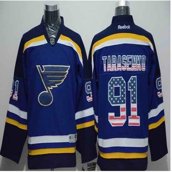 St.Louis Blues #91 Vladimir Tarasenko Light Blue USA Flag Fashion Stitched NHL Jersey->st.louis blues->NHL Jersey