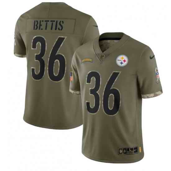 Men Pittsburgh Steelers #36 Jerome Bettis Olive 2022 Salute To Service Limited Stitched Jersey->philadelphia eagles->NFL Jersey