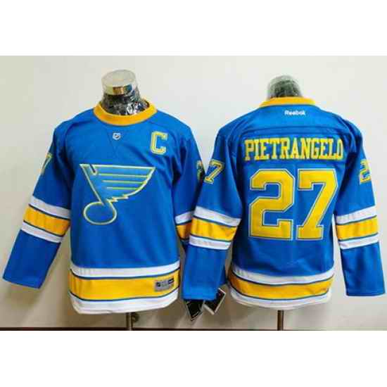 Blues #27 Alex Pietrangelo Light Blue 2017 Winter Classic Stitched Youth NHL Jersey->youth nhl jersey->Youth Jersey
