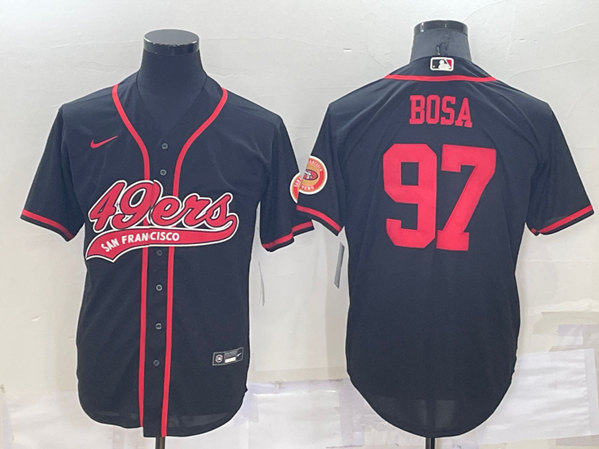 Men's San Francisco 49ers #97 Nick Bosa Black Cool Base Stitched Baseball Jersey->san francisco 49ers->NFL Jersey