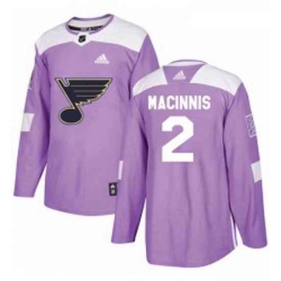 Youth Adidas St Louis Blues #2 Al Macinnis Authentic Purple Fights Cancer Practice NHL Jersey->youth nhl jersey->Youth Jersey