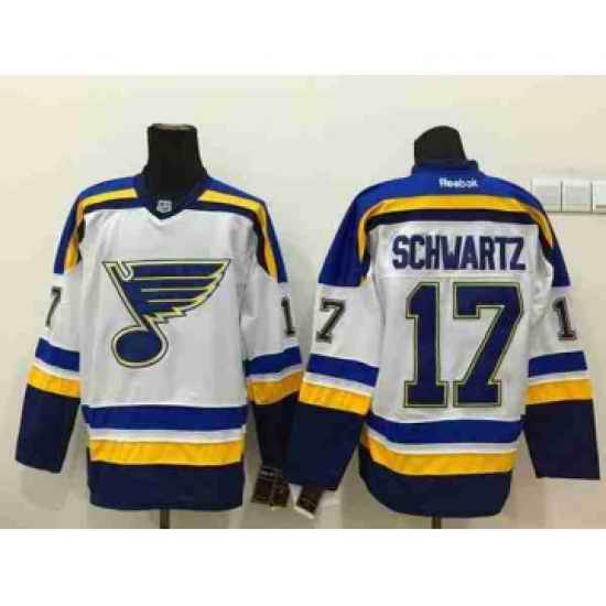 nhl jerseys st. louis blues #17 schwartz white->st.louis blues->NHL Jersey