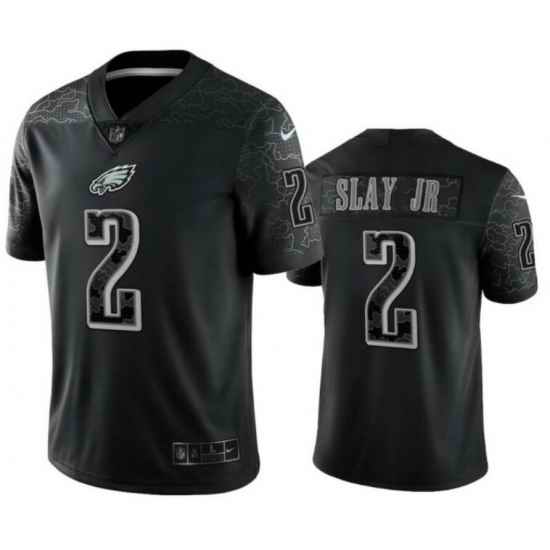 Men Philadelphia Eagles #2 Darius Slay Jr Black Reflective Limited Stitched Jersey->philadelphia eagles->NFL Jersey