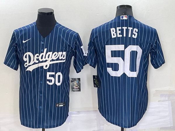 Men's Los Angeles Dodgers #50 Mookie Betts Navy Cool Base Stitched Baseball Jersey->los angeles dodgers->MLB Jersey
