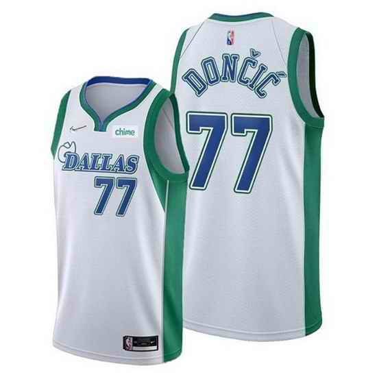 Men's Dallas Mavericks #77 Luka Doncic 75th Anniversary White City Edition Stitched Basketball Jersey->cleveland cavaliers->NBA Jersey