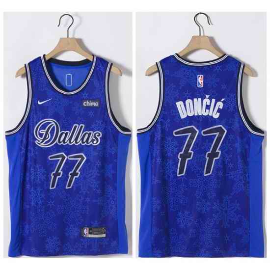 Men Dallas Mavericks #77 Luka Doncic Blue Stitched Basketball Jersey->chicago bulls->NBA Jersey