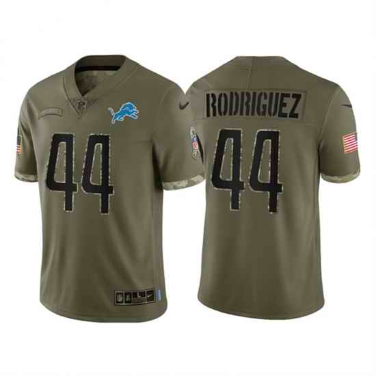 Men Detroit Lions #44 Malcolm Rodriguez Olive 2022 Salute To Service Limited Stitched Jersey->detroit lions->NFL Jersey