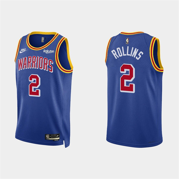 Men's Golden State Warriors #2 Ryan Rollins 2022 Royal Stitched Basketball Jersey->golden state warriors->NBA Jersey