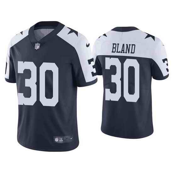 Men Dallas Cowboys #30 DaRon Bland White Navy Vapor Limited Stitched Jersey->dallas cowboys->NFL Jersey