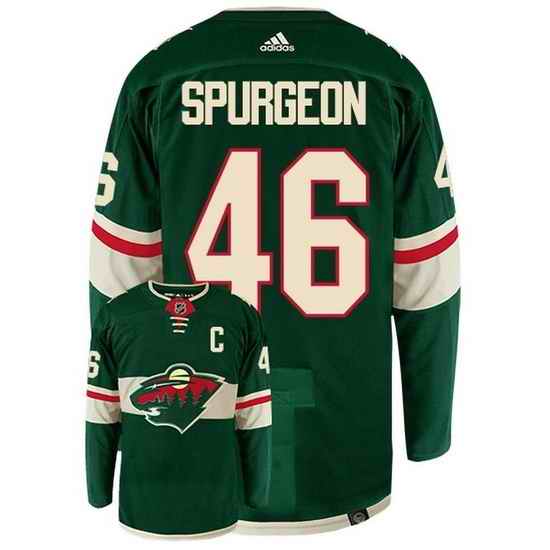Men Minnesota Wild #46 Jared Spurgeon Green Stitched Jersey->montreal canadiens->NHL Jersey