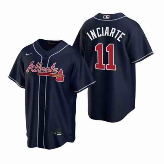 Mens Nike Atlanta Braves #11 Ender Inciarter Navy Blue Alternate Stitched Baseball Jersey->los angeles dodgers->MLB Jersey