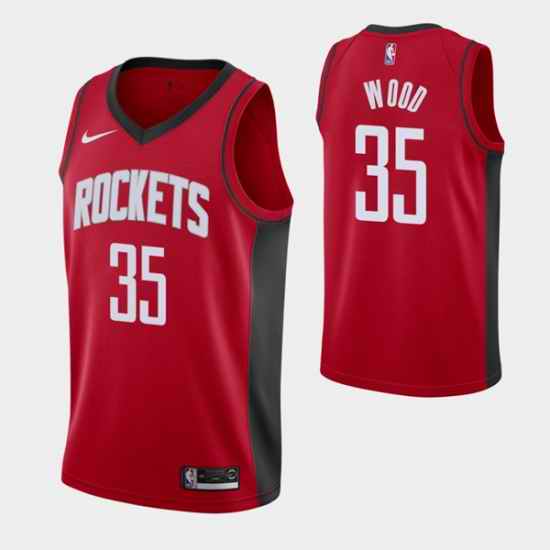 Men Houston Rockets #35 Christian Wood Red Stitched Basketball Jersey->indiana pacers->NBA Jersey