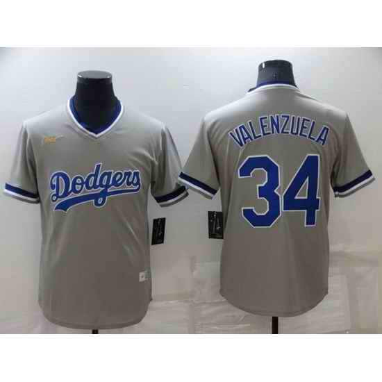 Men Los Angeles Dodgers #34 Toro Valenzuela Grey Stitched Baseball jersey->los angeles dodgers->MLB Jersey