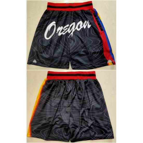 Men Portland Trail Portland Blazers Black Shorts Run Small->->