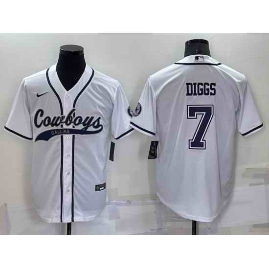 Men Dallas Cowboys #7 Trevon Diggs White Cool Base Stitched Baseball Jersey->dallas cowboys->NFL Jersey