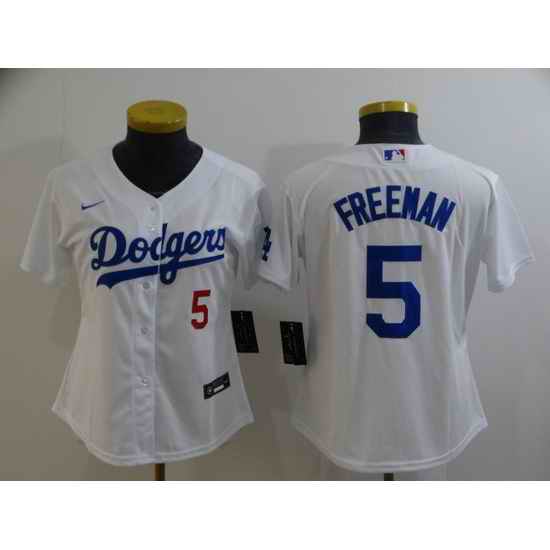 Youth Los Angeles Dodgers #5 Freddie Freeman White 2022 Number Cool Base Stitched Nike Jersey->youth mlb jersey->Youth Jersey