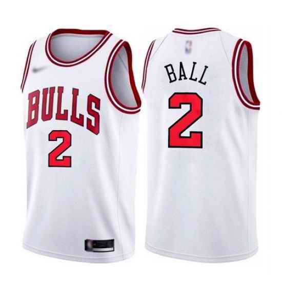 Men Chicago Bulls #2 Lonzo Ball White 2021 Nike Swingman Stitched Jersey->chicago bulls->NBA Jersey