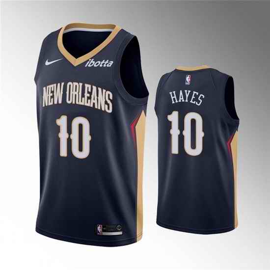 Men New Orleans Pelicans #10 Jaxson Hayes Navy Icon Edition Stitched Jersey->new orleans pelicans->NBA Jersey