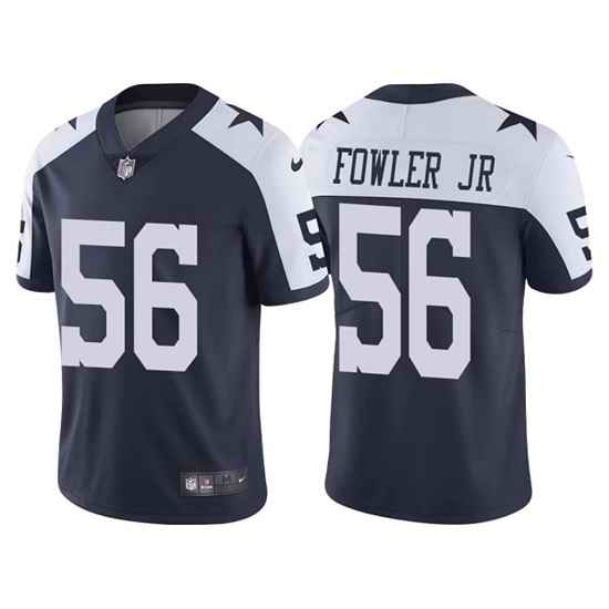 Men Dallas Cowboys #56 Dante Fowler Jr  Navy White Vapor Limited Stitched Jersey->dallas cowboys->NFL Jersey