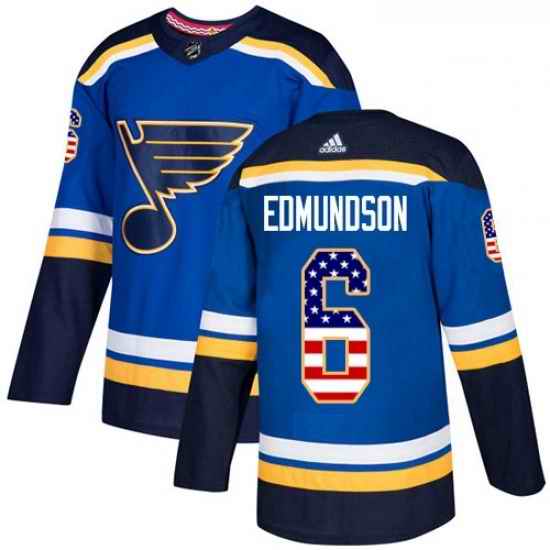 Youth Adidas St Louis Blues #6 Joel Edmundson Authentic Blue USA Flag Fashion NHL Jersey->youth nhl jersey->Youth Jersey