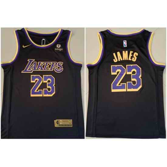 Men Los Angeles Lakers #23 LeBron James Bibigo Black Stitched Basketball Jersey->->NBA Jersey
