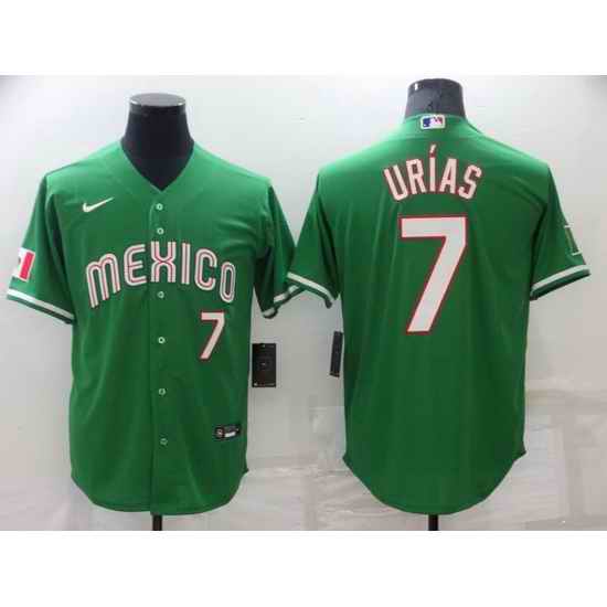 Men Los Angeles Dodgers #7 Julio Urias Green Mexico Stitched Baseball jersey->los angeles dodgers->MLB Jersey