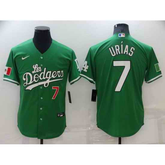 Men Los Angeles Dodgers #7 Julio Urias Green Stitched Baseball jersey->los angeles dodgers->MLB Jersey