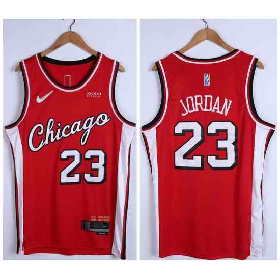 Men Chicago Bulls #23 Michael Jordan 75th Anniversary Red Edition Swingman Stitched Basketball Jersey->chicago bulls->NBA Jersey