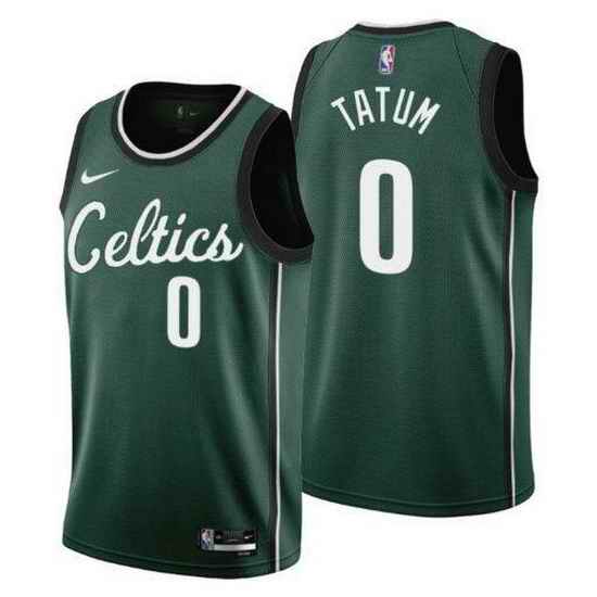 Men Boston Celtics #0 Jayson Tatum Green 2022 23 City Edition Stitched Basketball Jersey->new york knicks->NBA Jersey