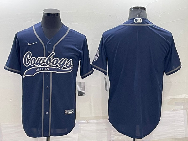 Men's Dallas Cowboys Blank Navy Cool Base Stitched Baseball Jersey->dallas cowboys->NFL Jersey