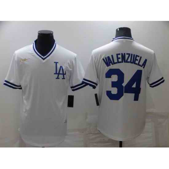 Men's Los Angeles Dodgers #34 Toro Valenzuela White Stitched Baseball Jersey->los angeles dodgers->MLB Jersey