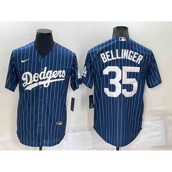 Men Los Angeles Dodgers #35 Cody Bellinger Navy Cool Base Stitched Baseball Jersey->los angeles dodgers->MLB Jersey