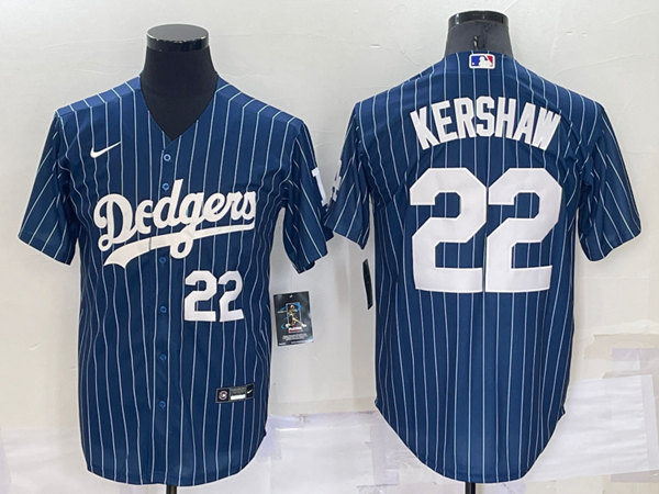 Men's Los Angeles Dodgers #22 Clayton Kershaw Navy Cool Base Stitched Baseball Jersey->los angeles dodgers->MLB Jersey