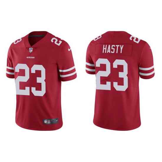 Men San Francisco 49ers #23 JaMycal Hasty 2021 Red Vapor Untouchable Limited Stitched Jersey->tampa bay buccaneers->NFL Jersey