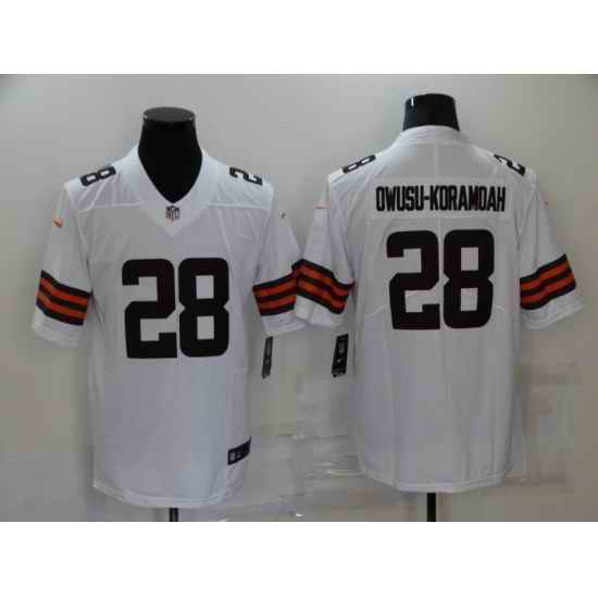 Men Cleveland Browns #28 Owusu-koramoah White 2021 Vapor Untouchable Limited Player Nike NFL Jersey->houston texans->NFL Jersey