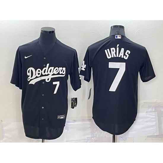 Men Los Angeles Dodgers #7 Julio Urias Black Cool Base Stitched Jersey->los angeles dodgers->MLB Jersey