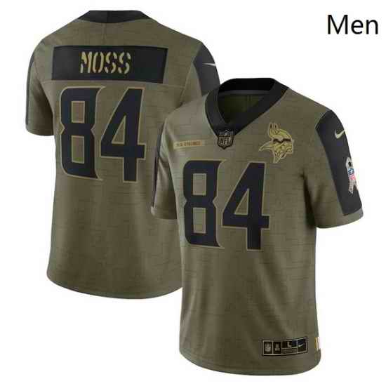 Men's Minnesota Vikings Randy Moss Nike Olive 2021 Salute To Service Retired Player Limited Jersey->new orleans saints->NFL Jersey